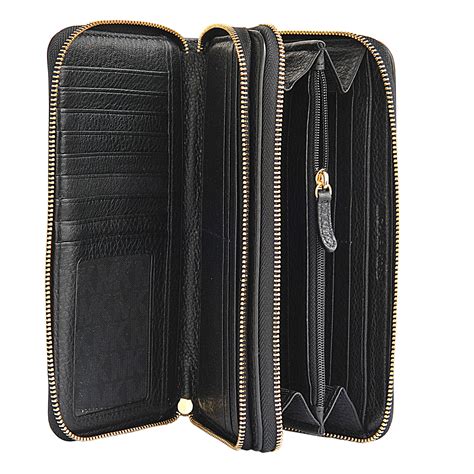 michael kors essential zip wallet black|double zipper wallet michael kors.